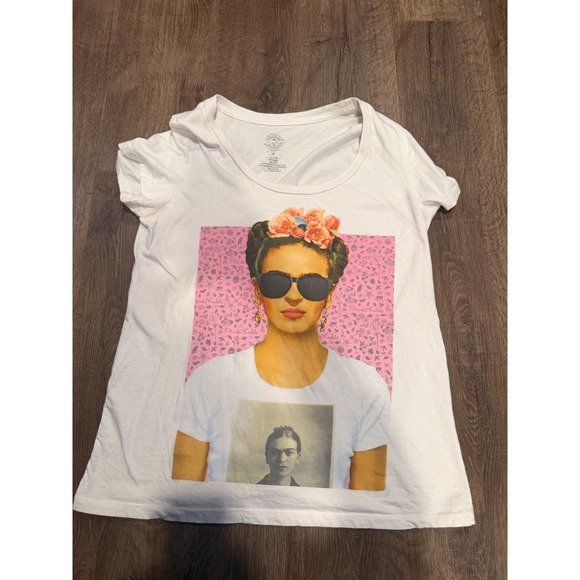 Frida Kahlo Tops - Frida Kahlo Official Graphic Tee White Cotton Short Sleeve Shirt Size 0